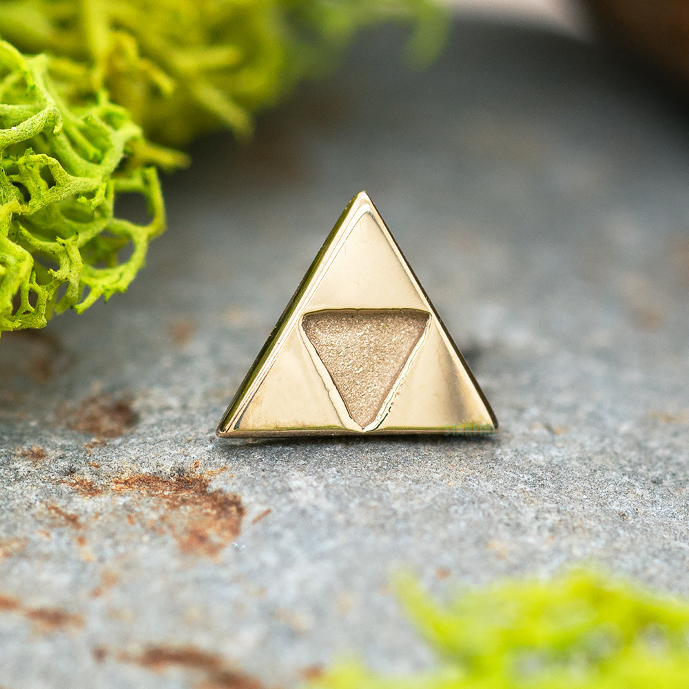 "Power Triangle" (Tri force) Threaded End in Gold