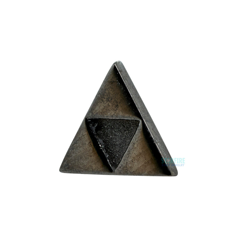 "Power Triangle" (Tri force) Threaded End in Black Rhodium - Gold