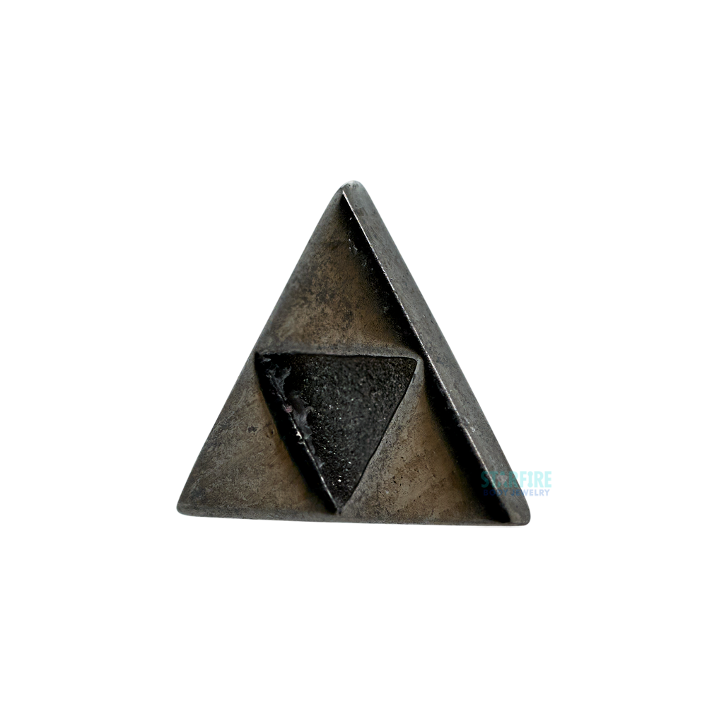 threadless: "Power Triangle" (Tri force) Pin in Black Rhodium - Gold