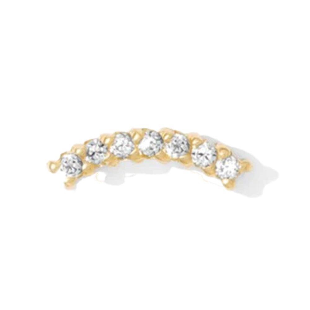 threadless: Curved Rail Pin in Gold with Gemstones