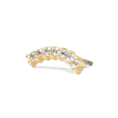 threadless: Curved Rail Pin in Gold with Gemstones