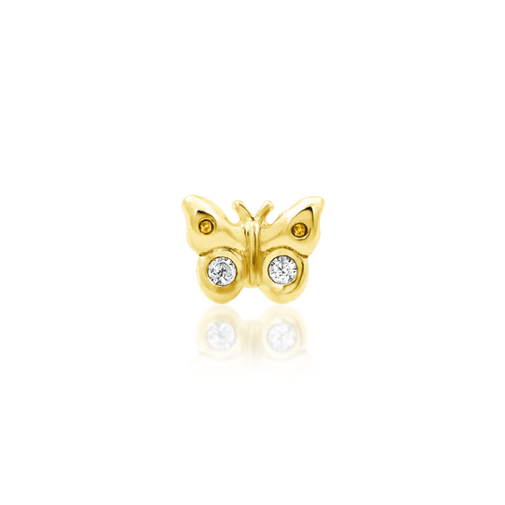 threadless: "Mini Butterfly" End in Gold with CZ's