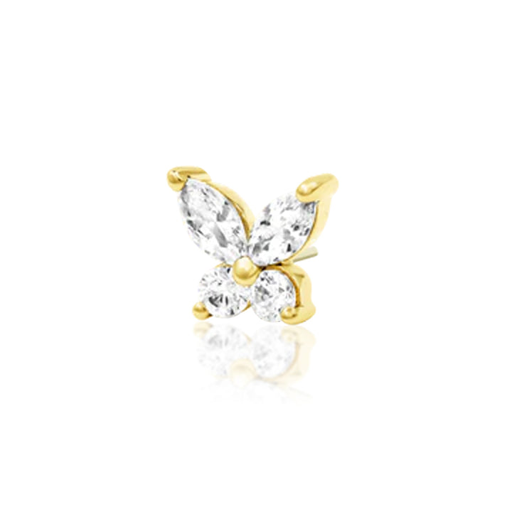 threadless: "Flutterby" End in Gold with CZ's