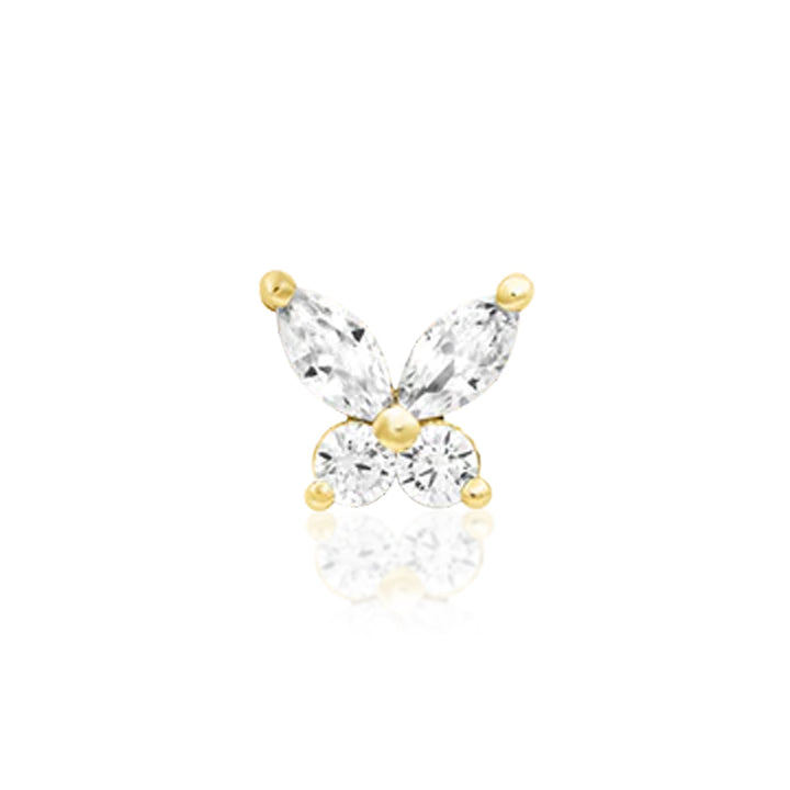 threadless: "Flutterby" End in Gold with CZ's