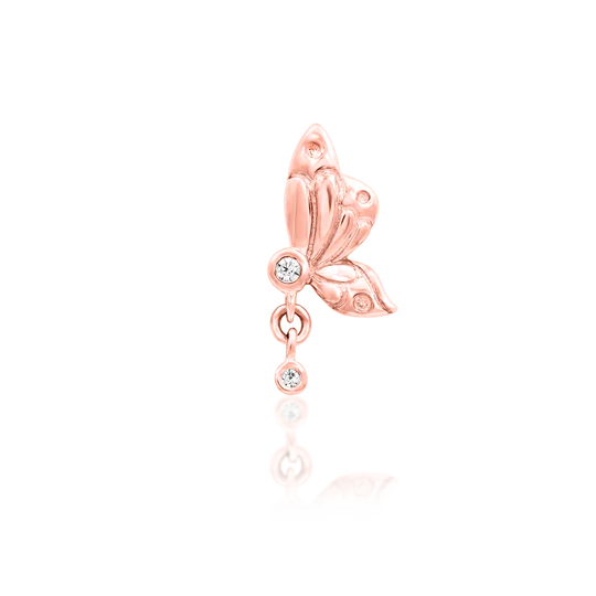 threadless: "Papillon" End in Gold with CZ's