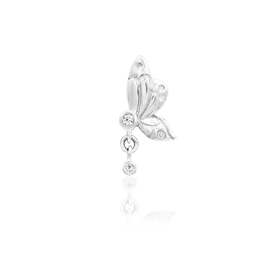 threadless: "Papillon" End in Gold with CZ's