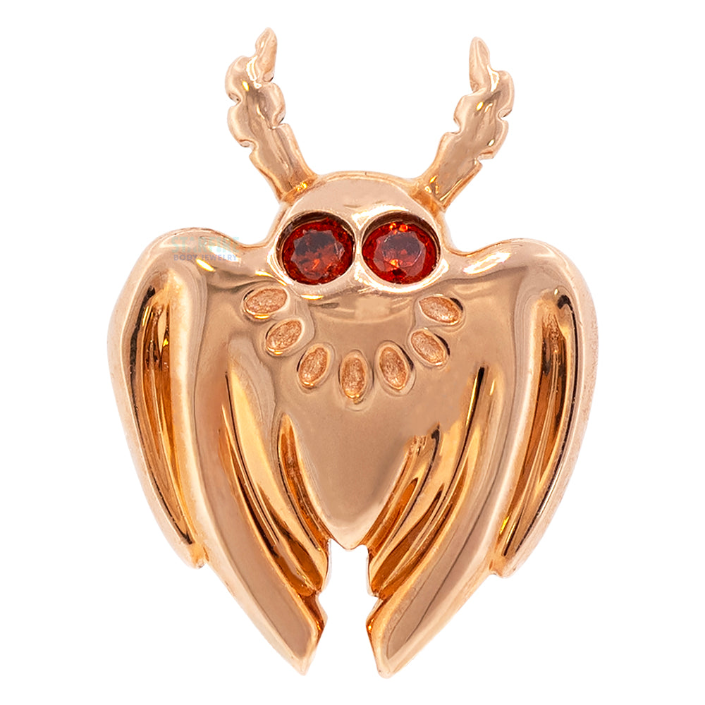 threadless: "Mothman" End in Gold with Dark Garnet CZ's