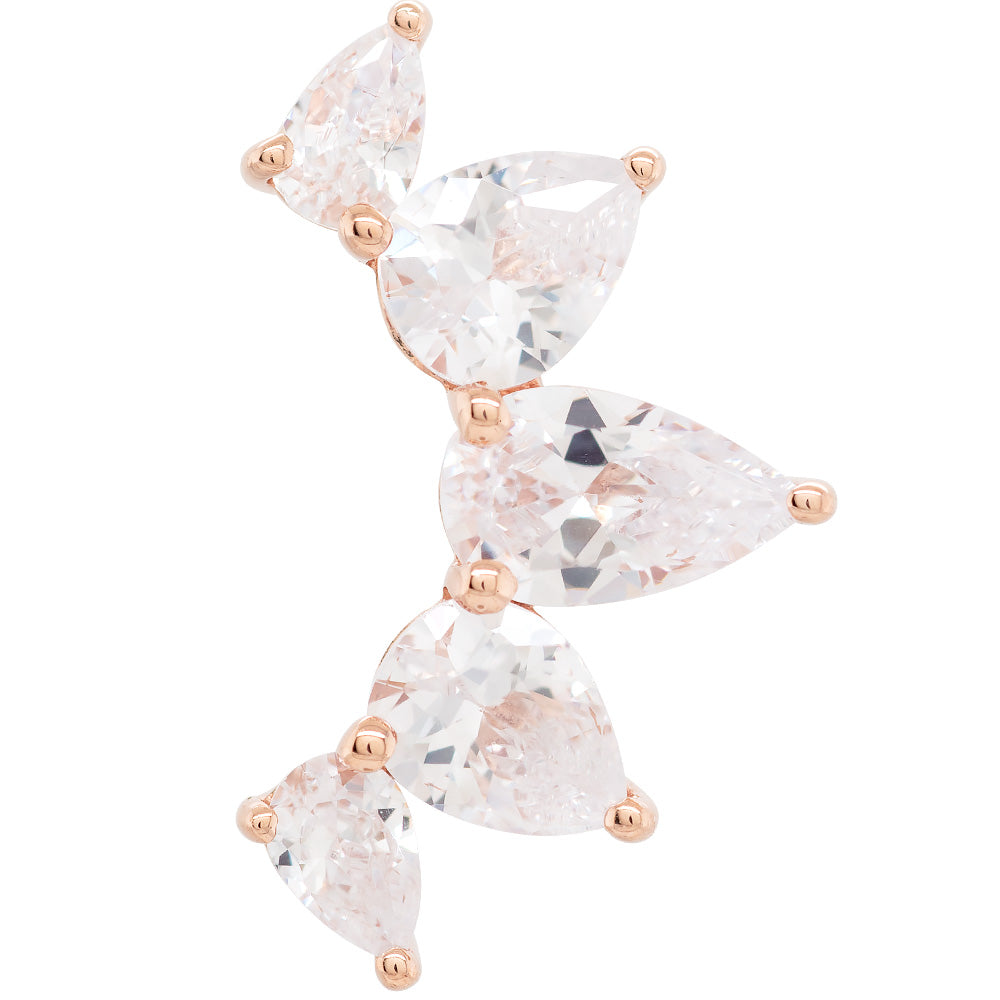 "Ilda" Threaded End in Gold with CZ's
