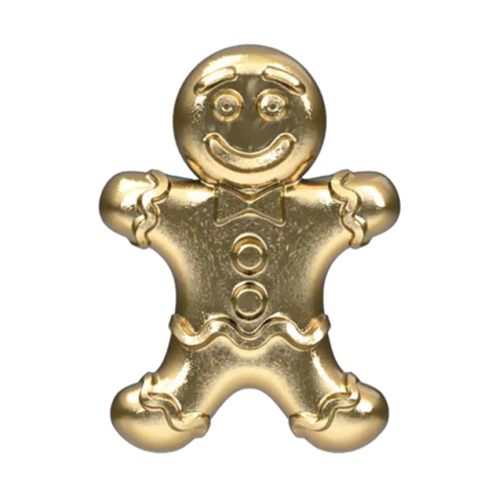 Gingerbread Man Threaded End in Gold