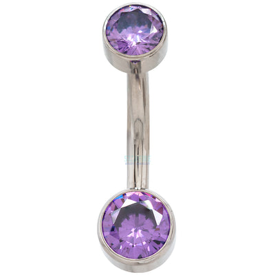 Double Bezel Faceted Gem Navel Curve