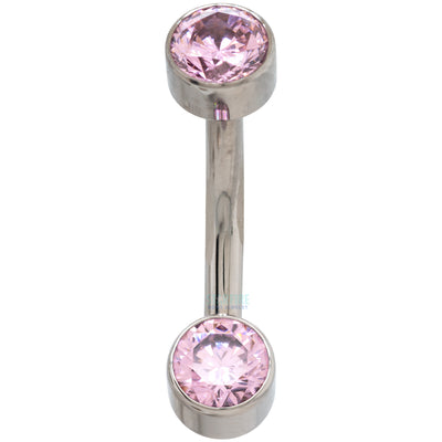 Double Bezel Faceted Gem Navel Curve