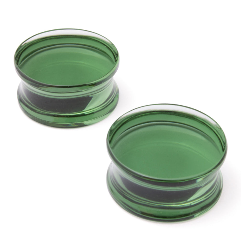 Glass Solid Plugs - Forest Green