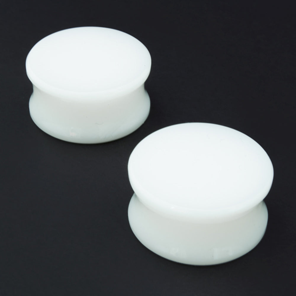 Glass Solid Plugs - White