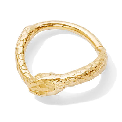 "Ouroboros" Hinge Ring / Clicker in Gold