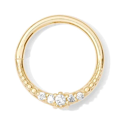 "Venus" Continuous Ring in Gold with Gemstones