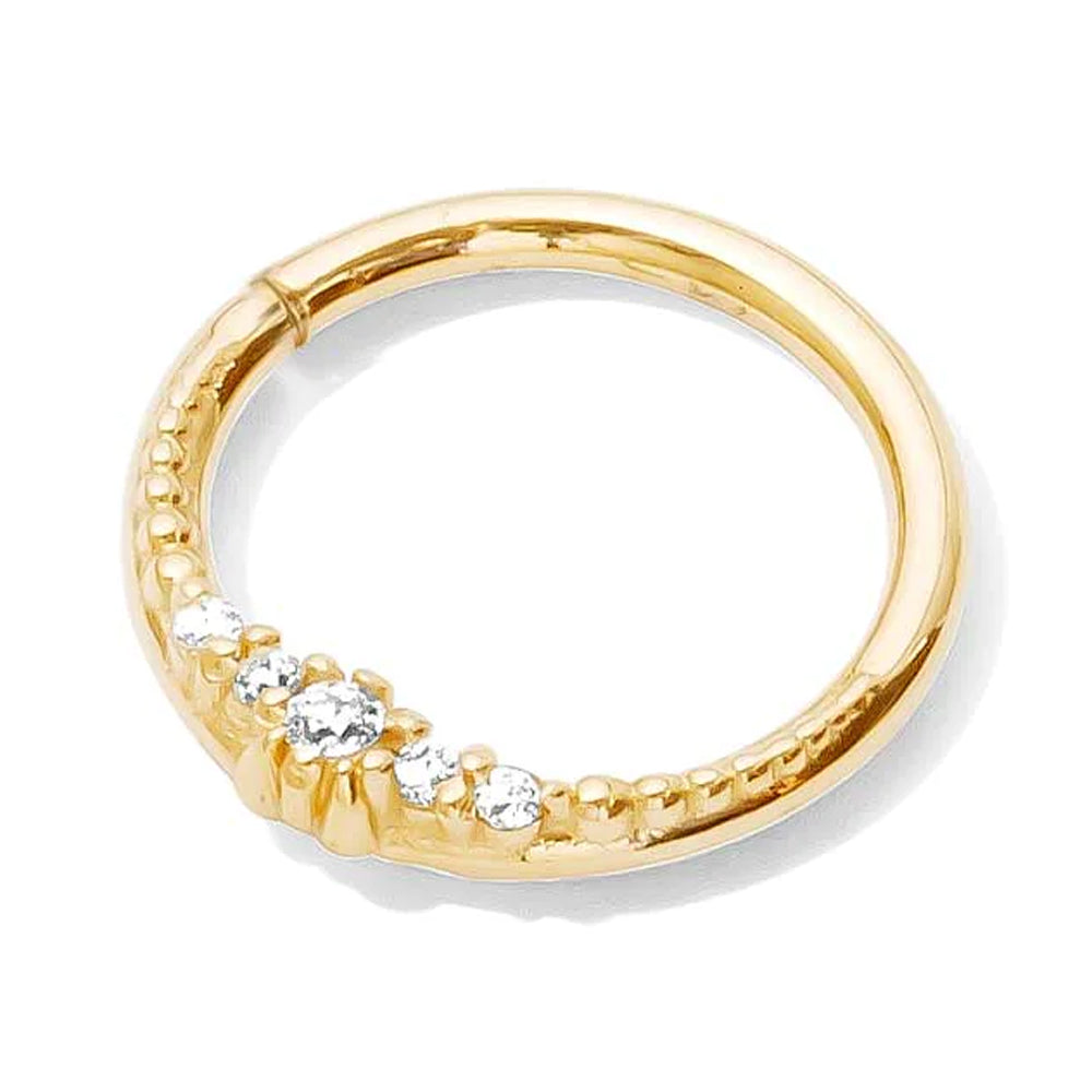 "Venus" Continuous Ring in Gold with Gemstones