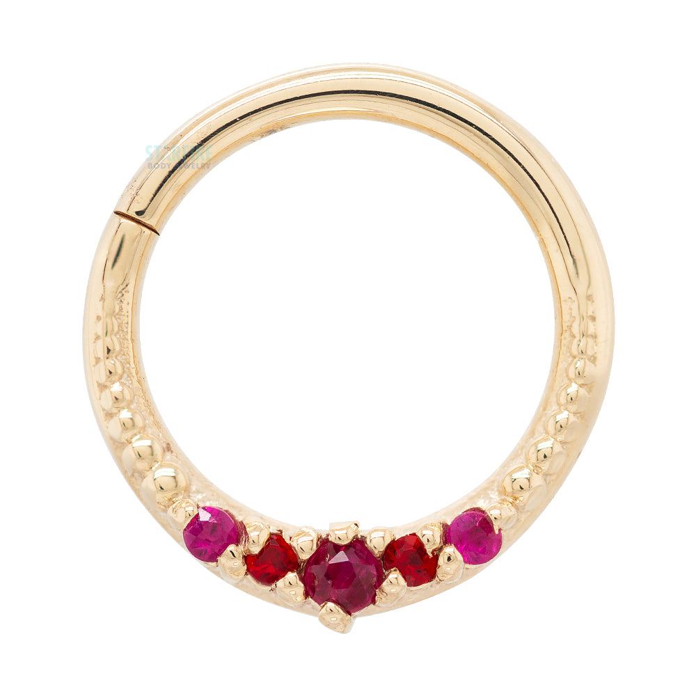 "Venus" Continuous Ring in Gold with Gemstones