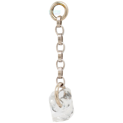 "Herkimer Diamond Tosser" Chain Charm in Gold with Herkimer Diamond Quartz