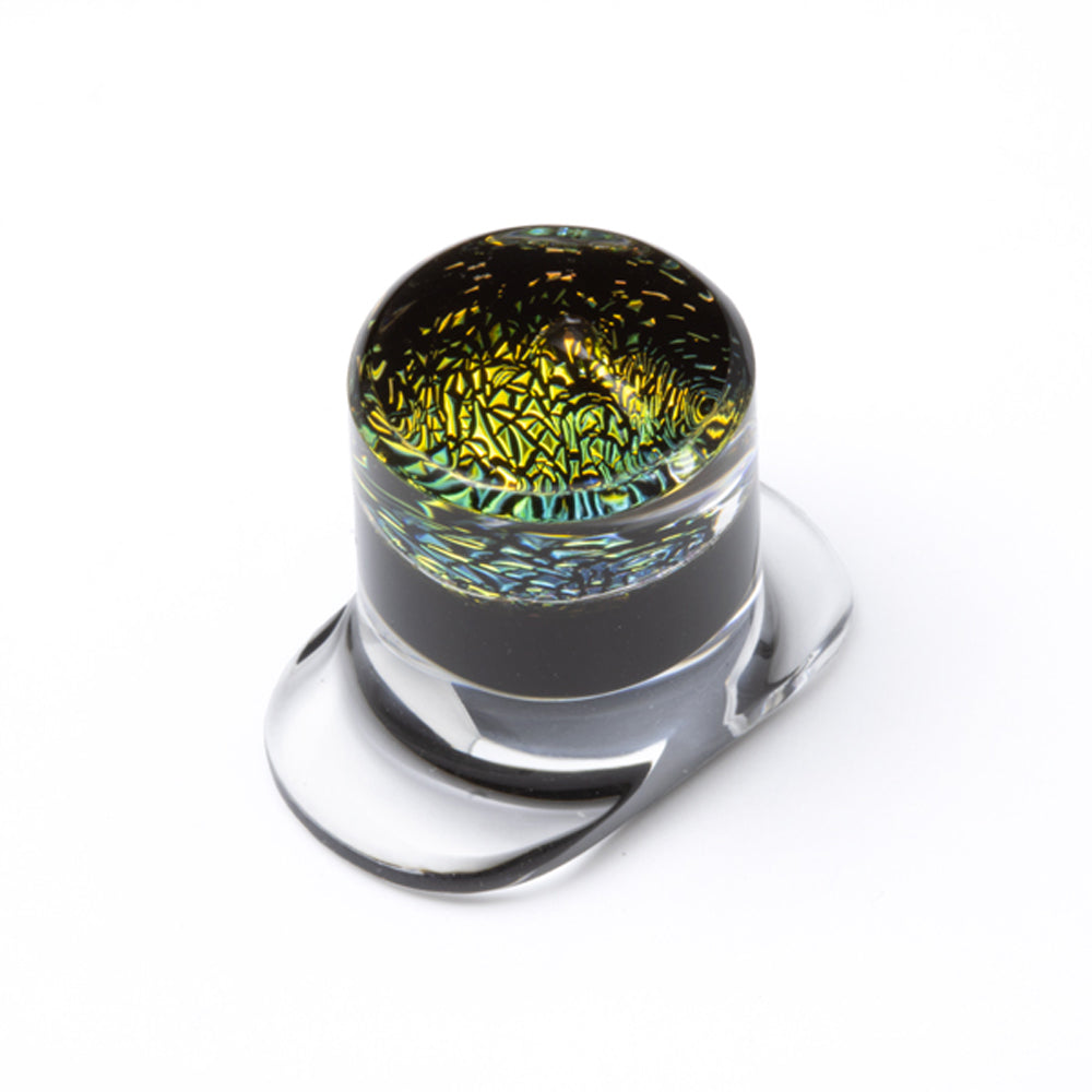 Dichroic Glass Labret - Gold