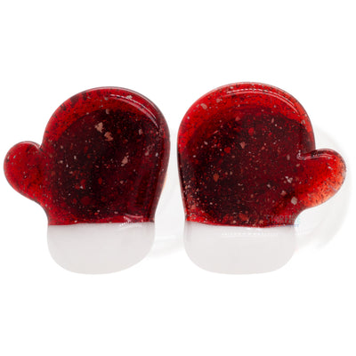 Mitten Glass Plugs - Ruby