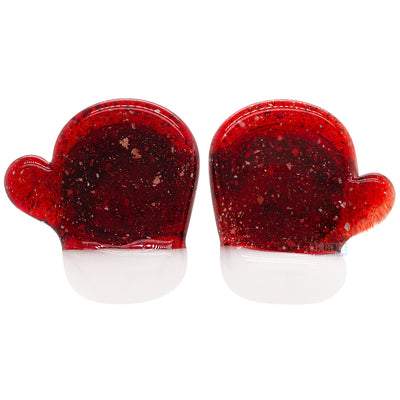 Mitten Glass Plugs - Ruby