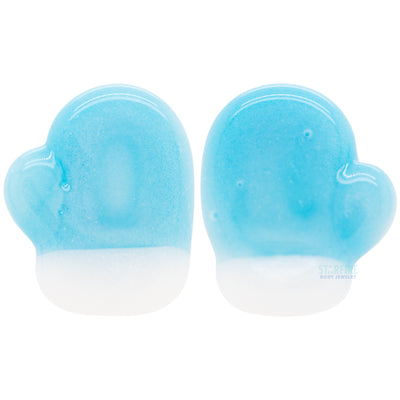 Mitten Glass Plugs - Brilliant Blue