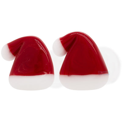 Santa Hat Glass Plugs