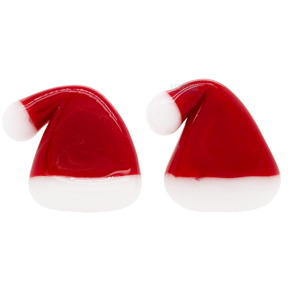 Santa Hat Glass Plugs