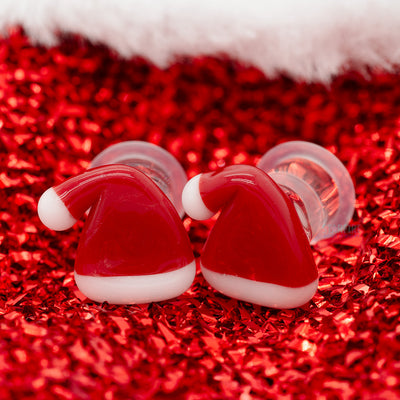 Santa Hat Glass Plugs