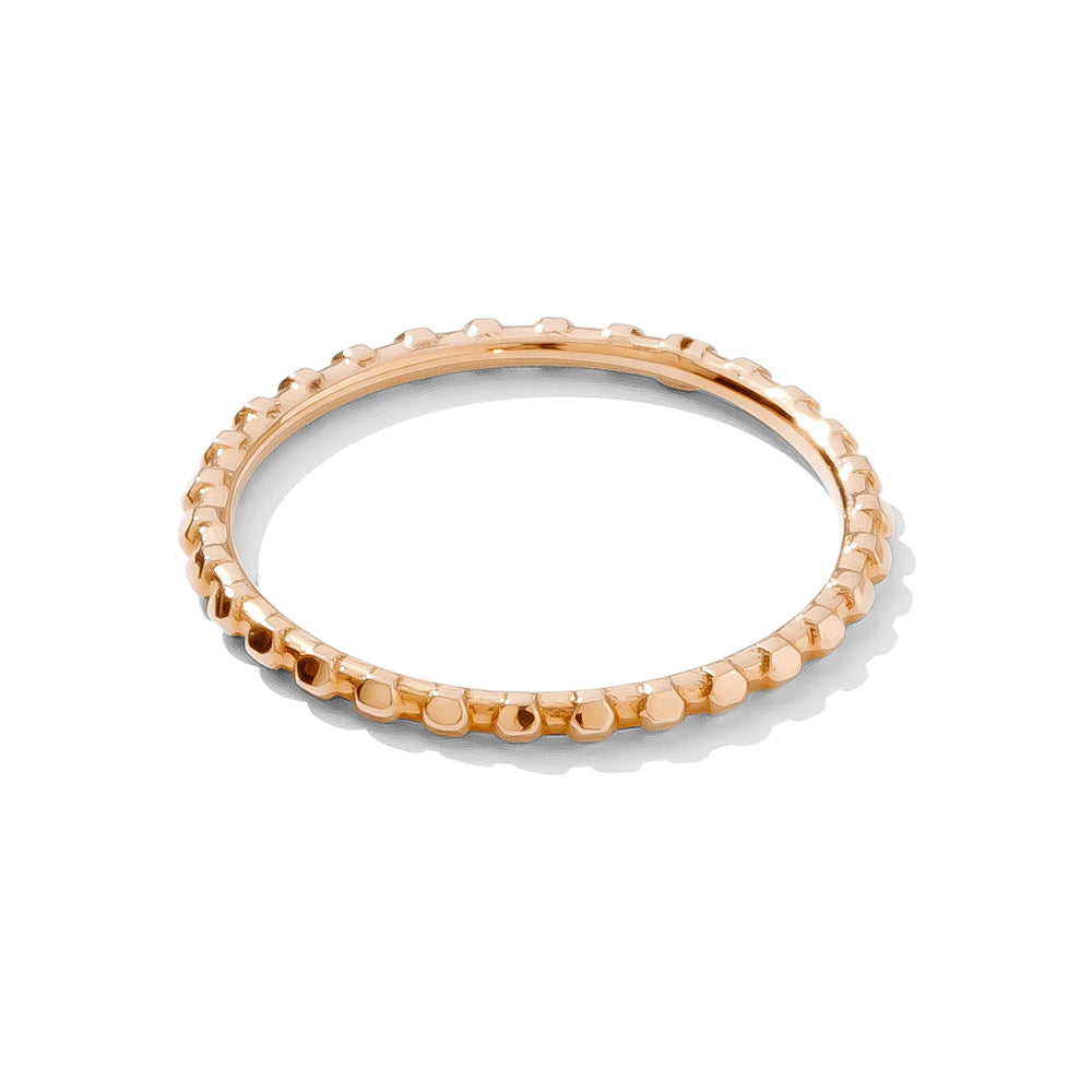 Simple Dots Faceted Ring in Gold