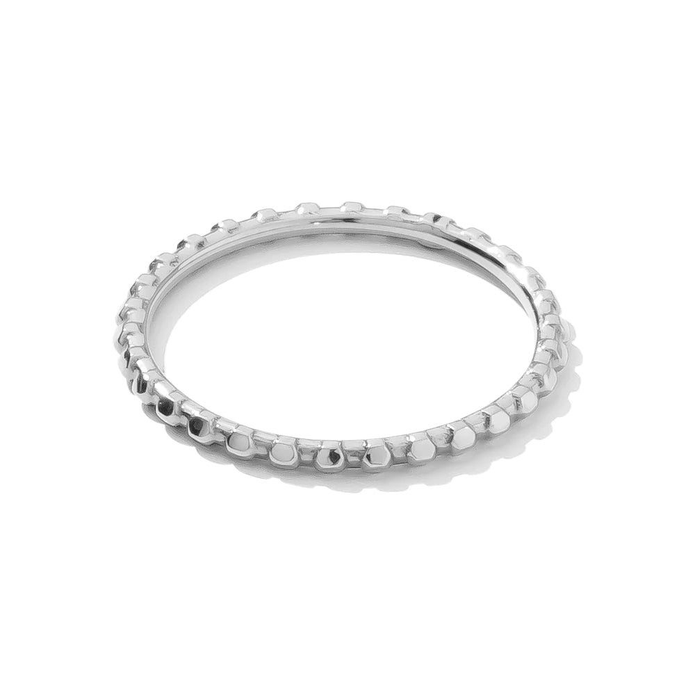 Simple Dots Faceted Ring in Gold