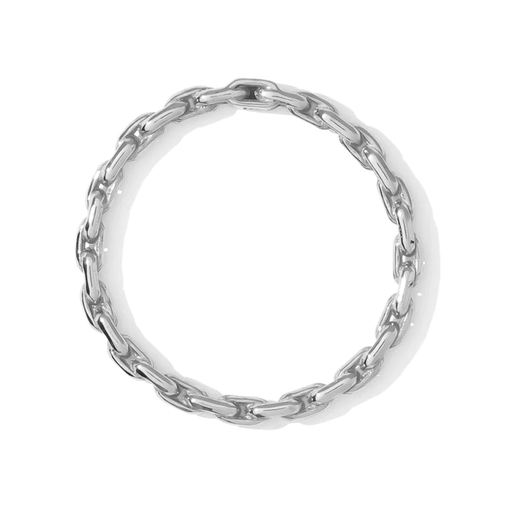 Thin Oval Chain Ring in Gold