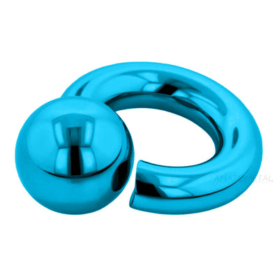 Titanium Screw-On Ball Ring - Blue