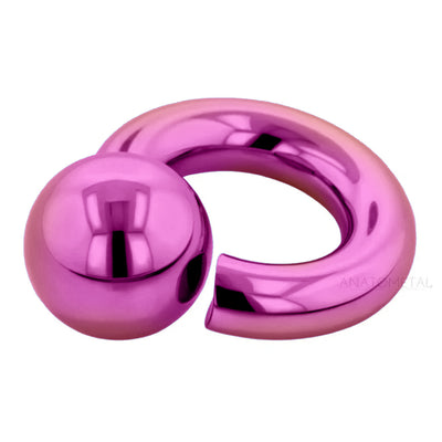 Titanium Screw-On Ball Ring - Fuchsia