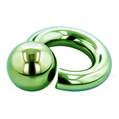 Titanium Screw-On Ball Ring - Green