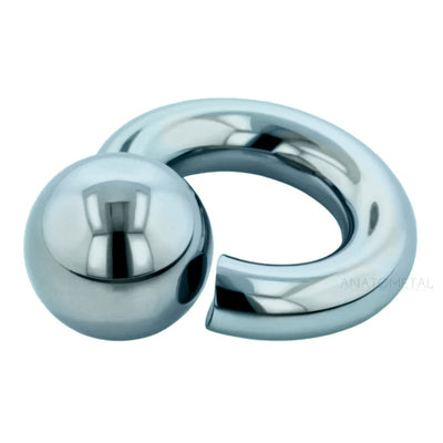 Titanium Screw-On Ball Ring - Light Blue