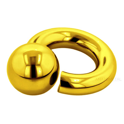 Titanium Screw-On Ball Ring - Yellow