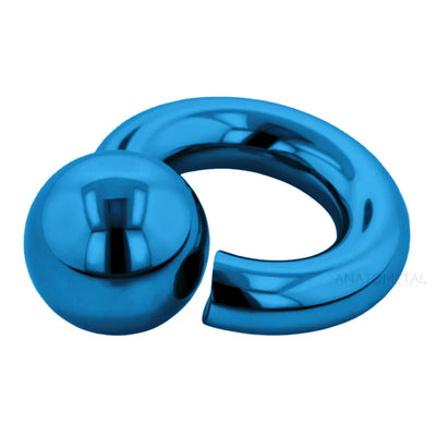 Titanium Screw-On Ball Ring - Dark Blue