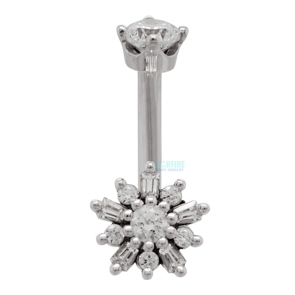 "Elaine" J Curve in Gold & Platinum with White CZ's