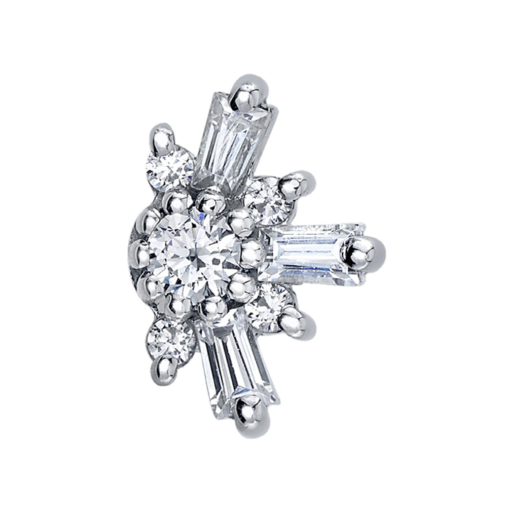 "Half Elaine" Threaded End in Gold with DIAMONDS