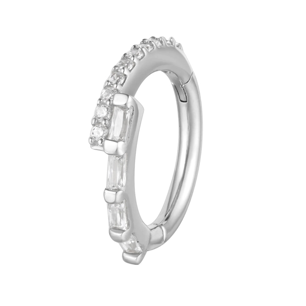 "In Reverse" Hinge Ring / Clicker in Gold with CZ's