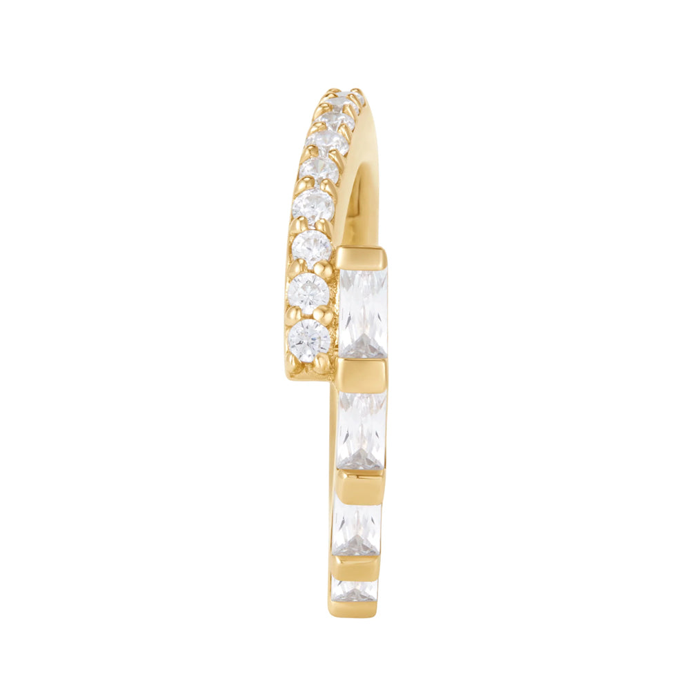 "In Reverse" Hinge Ring / Clicker in Gold with CZ's