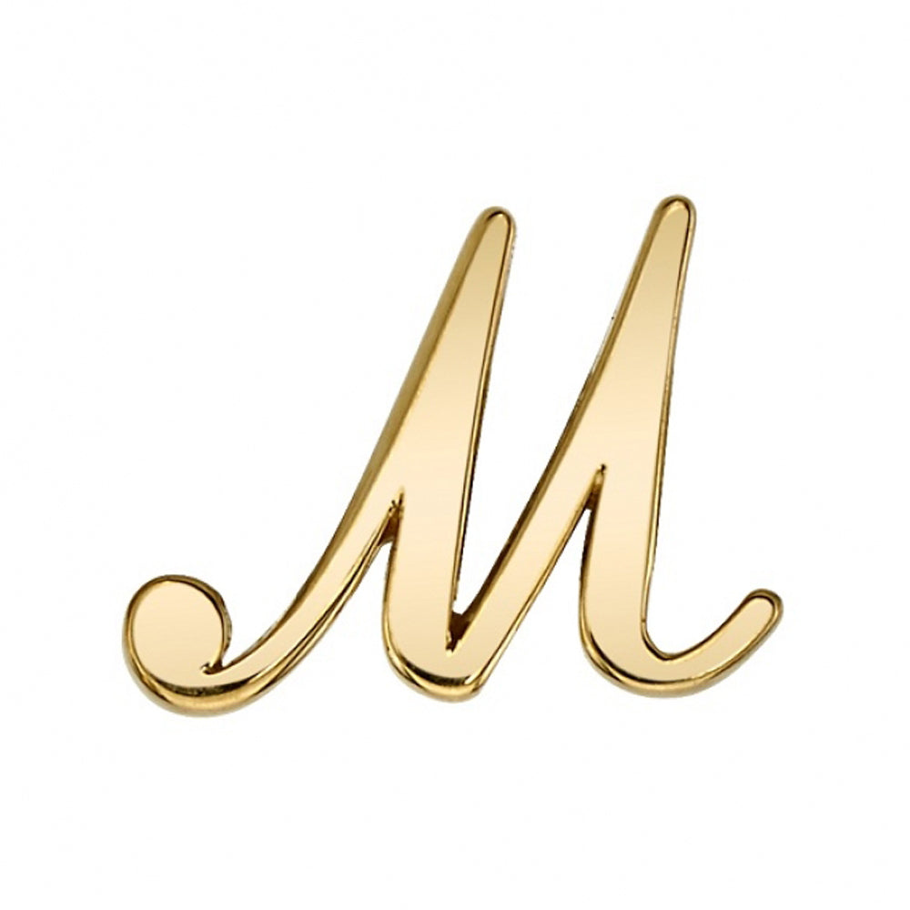 threadless: Script Letter Pin in Gold