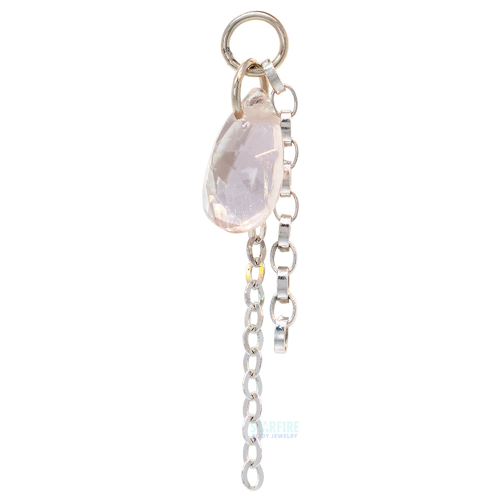 White Tourmaline Chain Charm in Gold