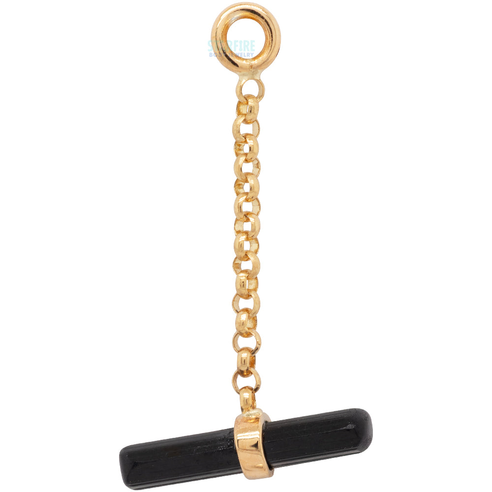 "Mojo" Chain Charm in Gold with Natural Stone