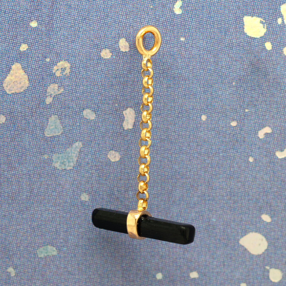 "Mojo" Chain Charm in Gold with Natural Stone