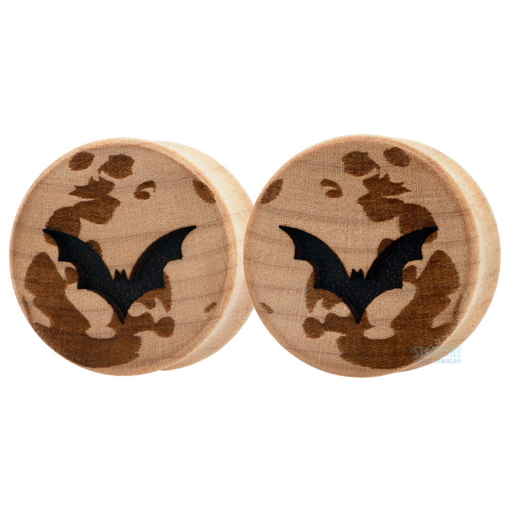 Moon Bats Wood Plugs