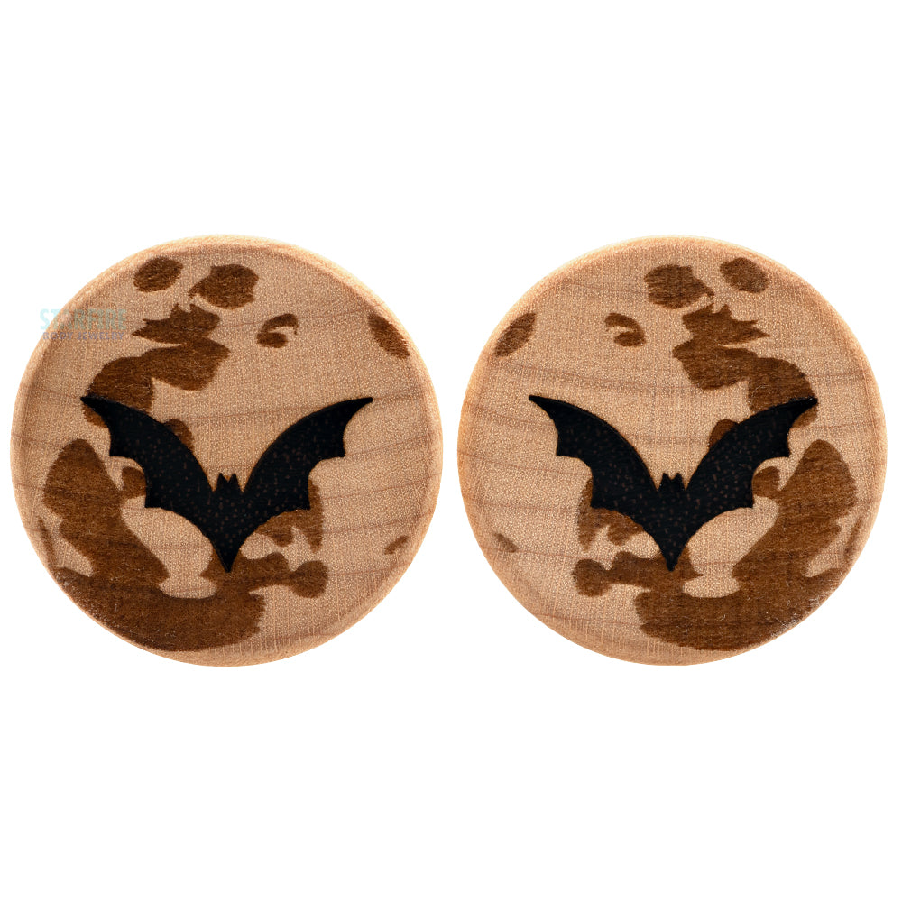 Moon Bats Wood Plugs