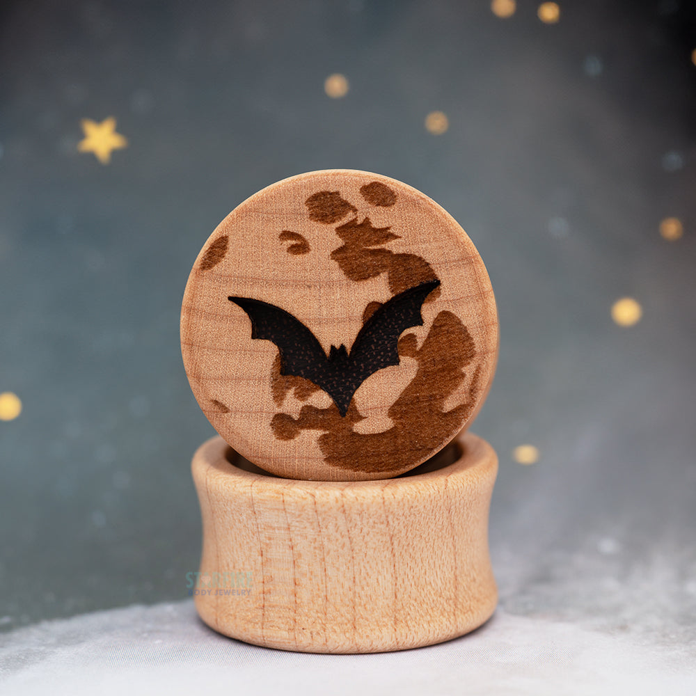 Moon Bats Wood Plugs