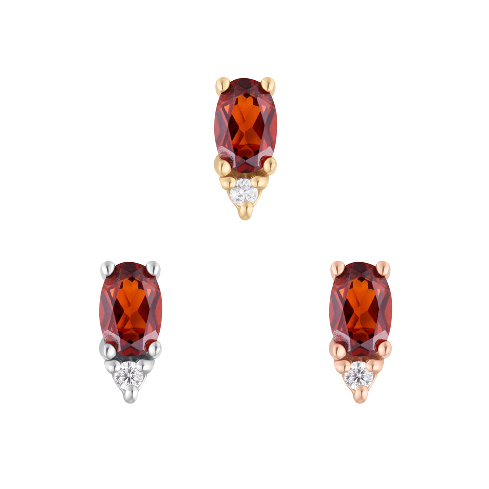 threadless: "Desden" End in Gold with Garnet & CZ